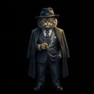 Slim Kitty the Don in his original character artwork